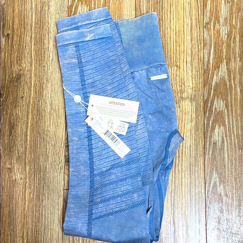 Max Studio Denim Print Compression Leggings XS